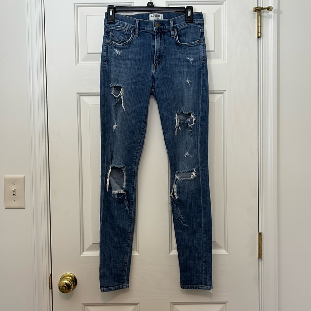 AGOLDE Sophie High Rise Skinny Jeans Cut 39940 Style A003-2078 Size 25